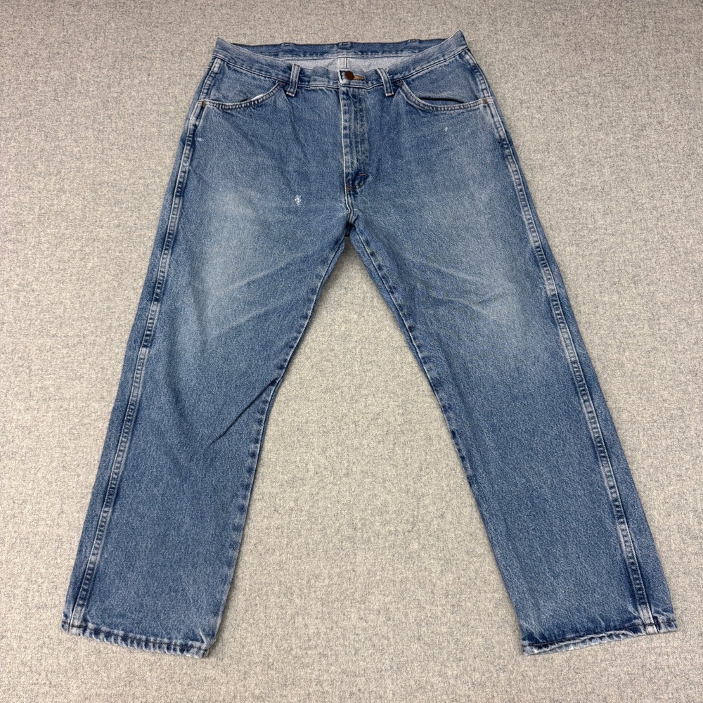 Rustler Regular Fit Straight Leg Jeans 36x29 Blue Cotton Denim Workwear Pants